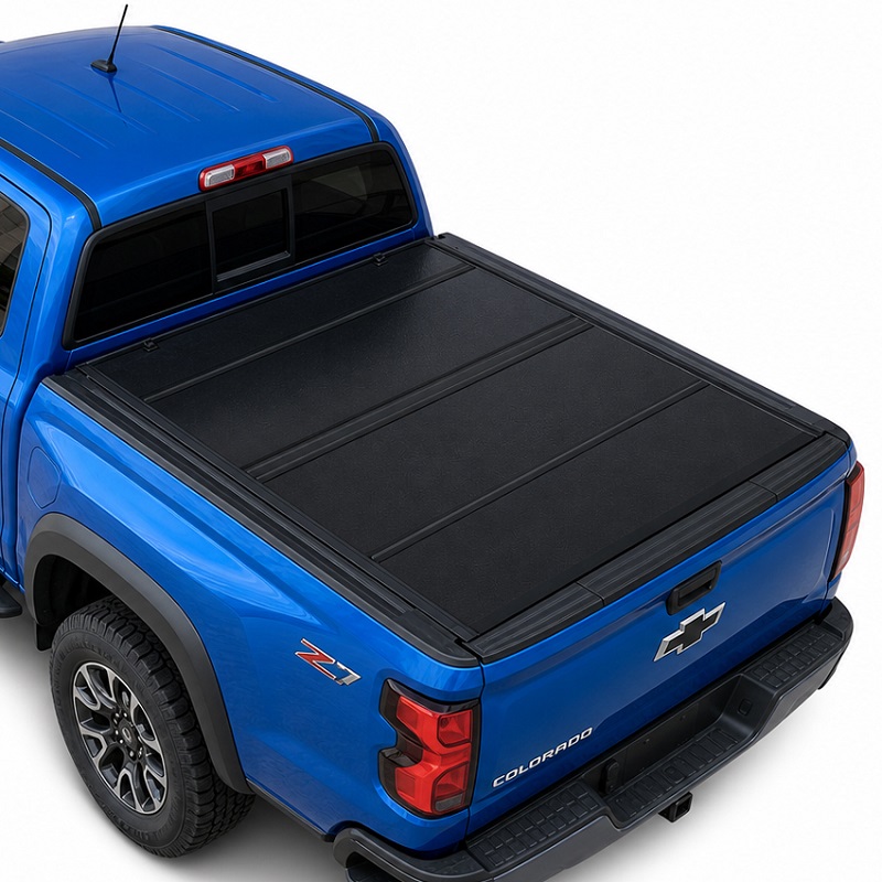 Нископрофилен твърд четворно сгъваем капак Tonneau за Chevy Colorado